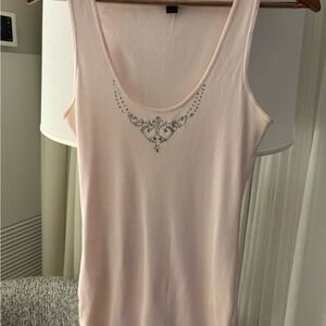 The Limited Light Pink Embellished Tank Top